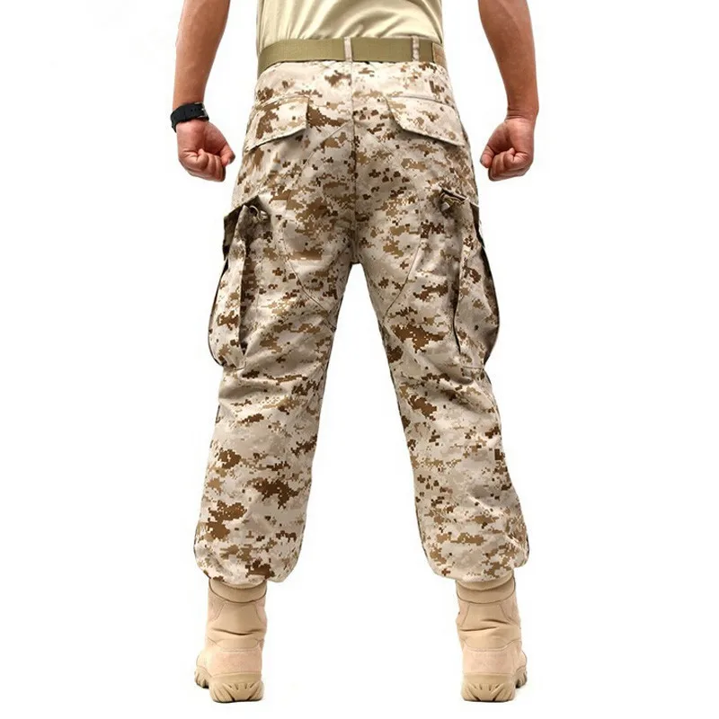black casual pants Men's Army Camouflage Cargo pants New 2017 Brand Trouser Male Casual Man Pantalon Homme Military Material Multi-pockets Pants best casual pants for men
