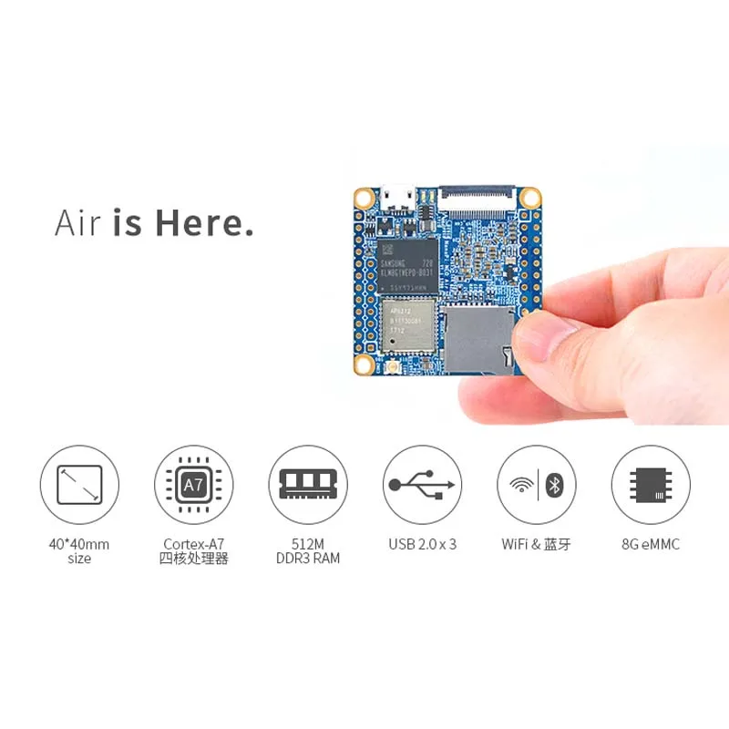  NanoPi NEO Air 512MB RAM WIFI&Bluetooth8GB/32GB eMMC Allwinner H3 Quad-core Cortex-A7