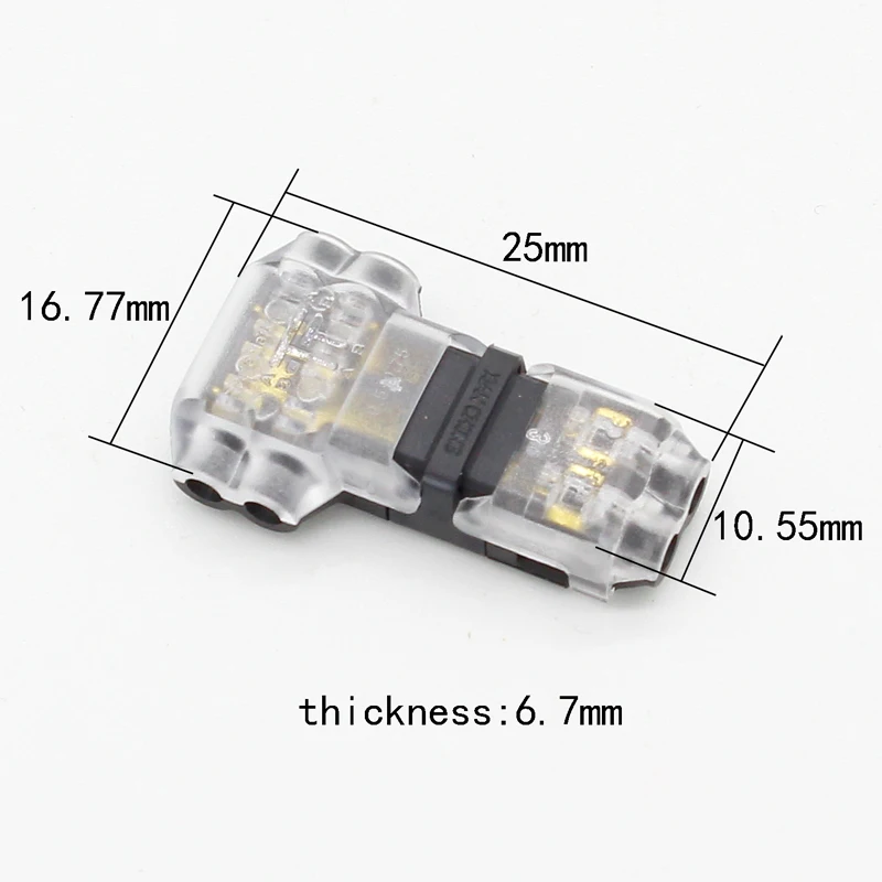 5 шт./лот 2 Pin 2 Way 300v 10a Универсальный Компактный проводной разъем Т-образный проводник клеммный блок с рычагом AWG 18-24