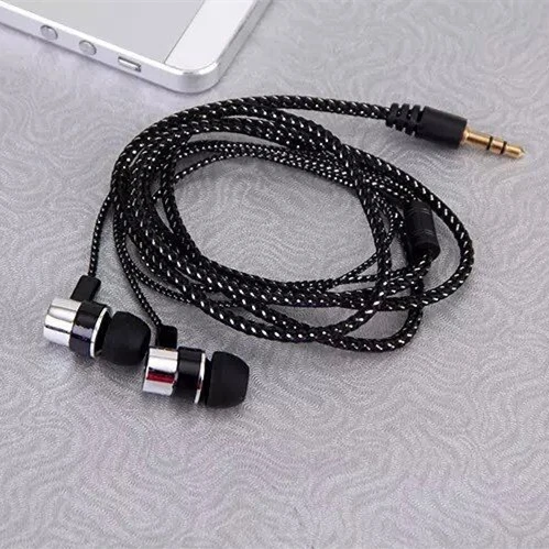  In ear Noise canceling Headphones Cloth Cable Wired Sport Headset Cheapest Earphones for iPhone Mobile Phone MP3 MP4 Player 