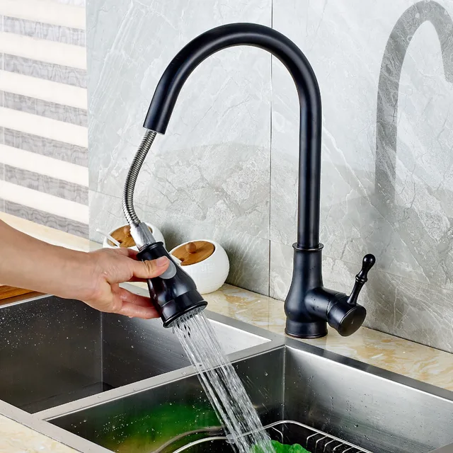 Cheap Uythner Deck Mount Pull Out Oil Rubbed Bronze Kitchen Faucet Swivel Spout Sink Mixer Tap Single Handle Cheap Uythner Deck Mount Pull Out Oil Rubbed Bronze Kitchen Faucet Swivel Spout Sink Mixer Tap Single Handle