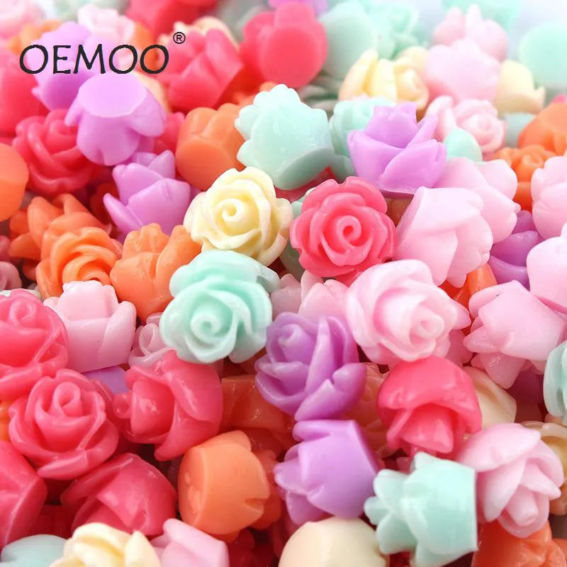 

50pcs/lot Mulity Style Flat Back ResinsCabochon Scrapbook, Resin Cabochons Artificial Rose phone Case DIY Deco