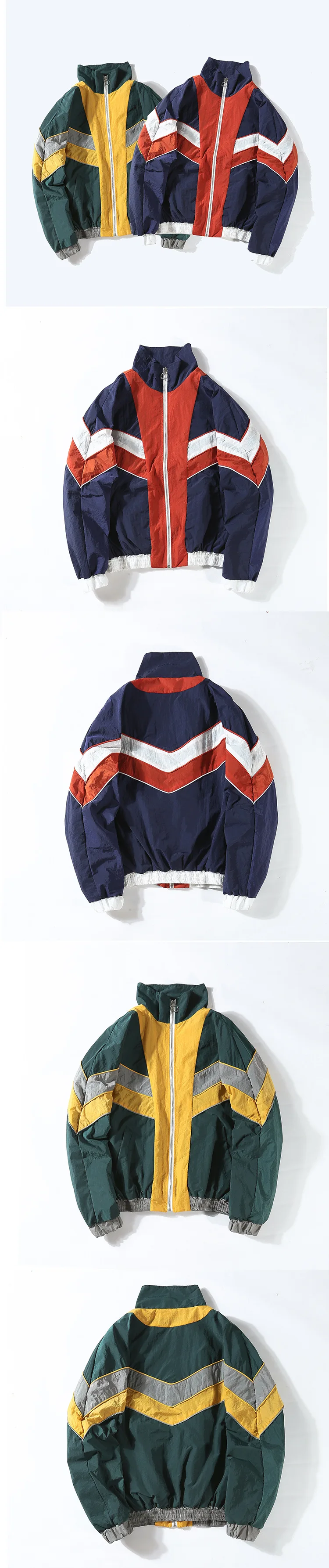 Уличная одежда в стиле хип-хоп, нейтральная повседневная мужская куртка-бомбер, Женская винтажная разноцветная ветровка в стиле пэчворк, M-XL