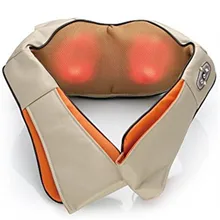 GPYOJA Multifunction U Shape Electrical Shiatsu Back Neck Shoulder Massager Infrared 3D Massage Kneading Pillow Home Car Use