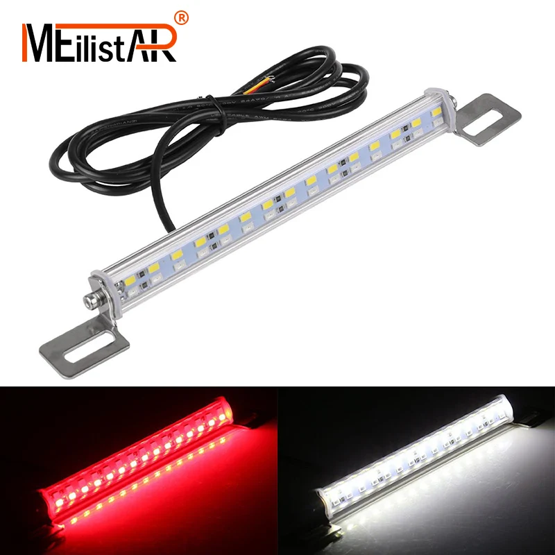 

2018 Car styling Car LED 12V 12W Light Bar Brake Tail Reverse Rear License Plate Reversing light Lamp White red Car accessories