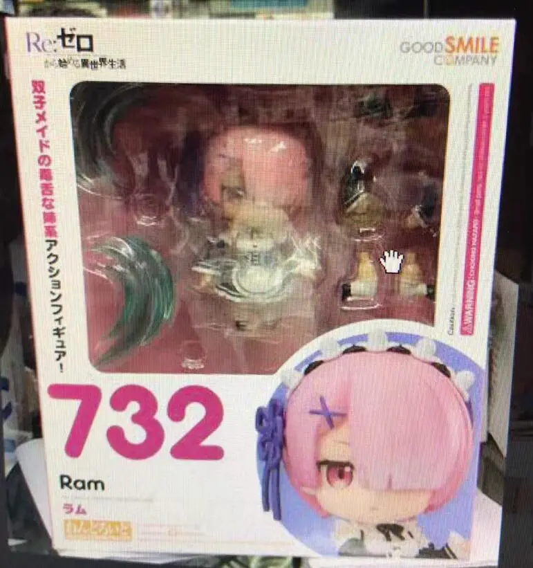 Аниме Re: жизнь в другом мире от zero Nendoroid 663 Blue Rem& 732 Red Ram Kawaii милые фигурки игрушки 10 см - Цвет: 732 with box