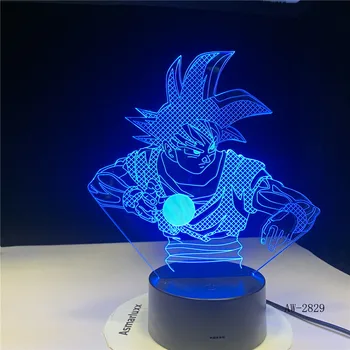 

3D2829 Dragon Ball Goku Strength bombs Creative Table Lamp LED Bedroom Decorative Lighting Kid Holiday Gifts Night Light