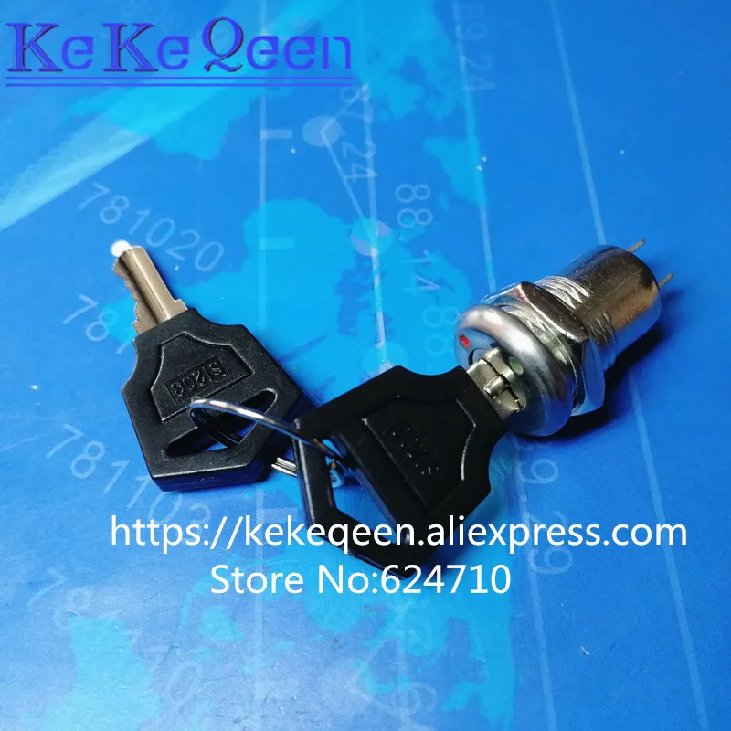 10PCS/LOT 12MM Key Switch ON/OFF Lock Switch KS 02 KS02 Electronic Key