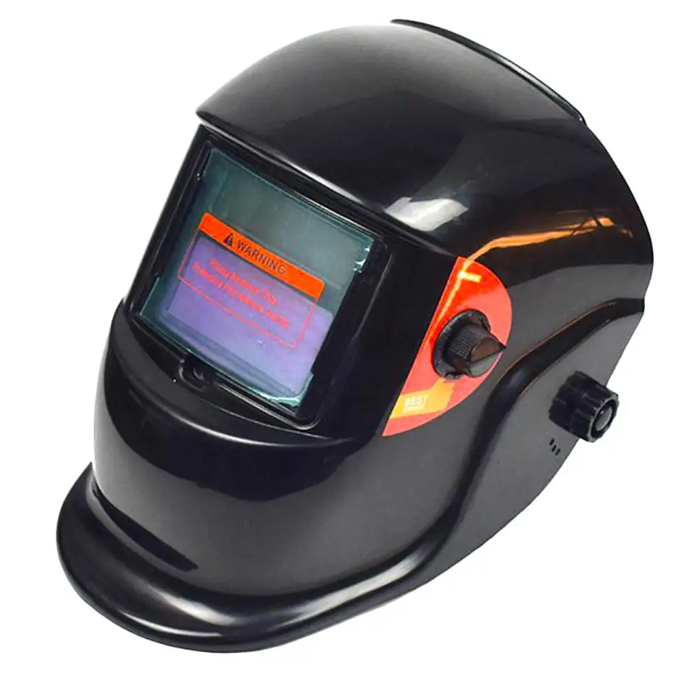 Солнечная Авто Затемнение Сварочный шлем регулируемый диапазон электрическая сварочная маска объектив сварщик крышка - Цвет: Черный
