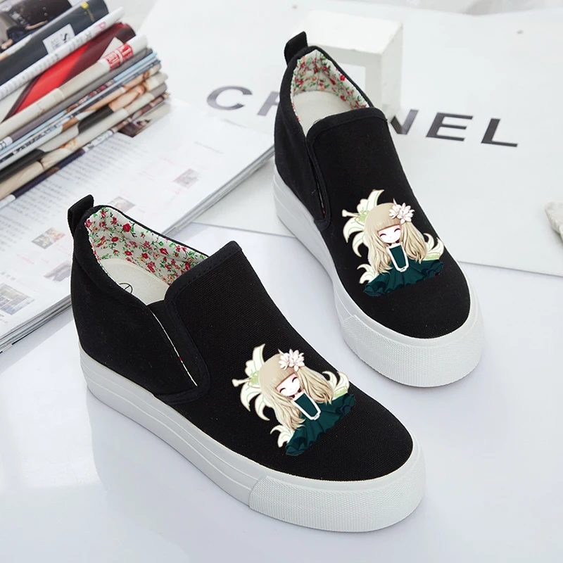 

Fashion Slip on Women's Flats Platform Shoes Spring Summer 2019 Casual Canvas Espadrilles Women Loafers Cartoon Creepers