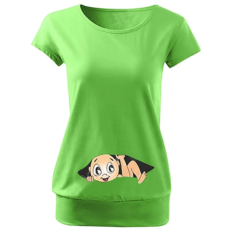 

Plus Size Funny T-Shirt Cute funny baby print Pregnant T-shirts Maternity Tees Clothes Nursing Vest Pregnancy Tee Shirts 4JJ