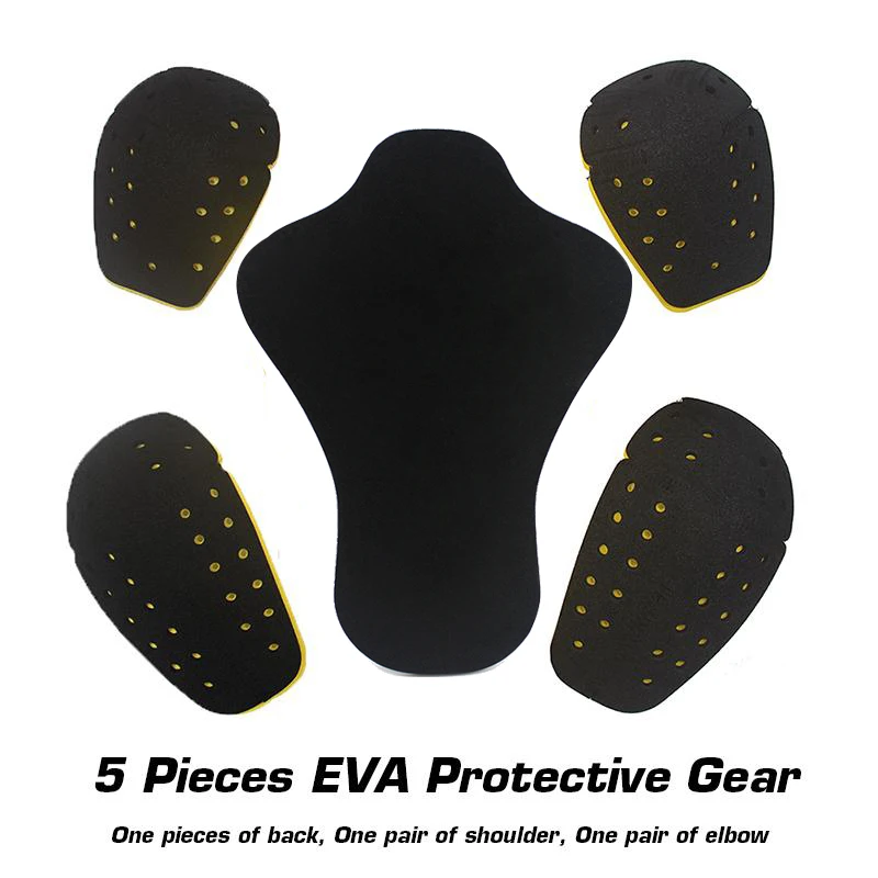 

5 PCS Men's Motorcycle riding shoulder pads protective gear sports protection skiing skating elbow &back protectors