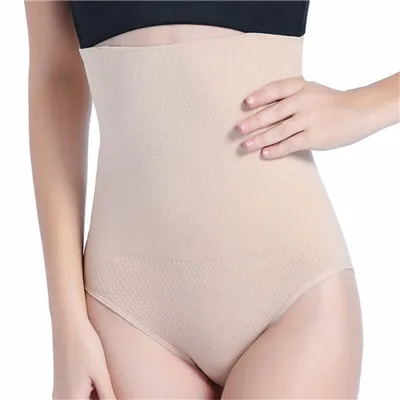 Для женщин Высокая Талия Body Shaper трусы бесшовные для похудения оболочка Управление Брюки Корректирующее белье для тренировок - Цвет: Skin
