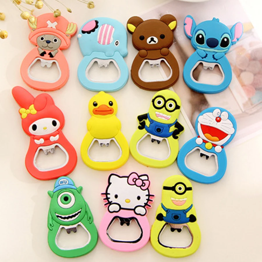Cute Cartoon Silicone Multi Function Bottle Opener Beer Opener Fridge 