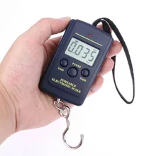 40 кг x 10 г Мини цифровые весы для рыбалки багаж вес путешествия Steelyard Висячие Электронные весы с крючком кухонные весы инструмент