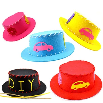 

DIY Personalized Craft Toy Multicolor Creative Handmade EVA Sun Cap DIY Hat Kids Children Early Educational Craft Puzzle Toy Kit