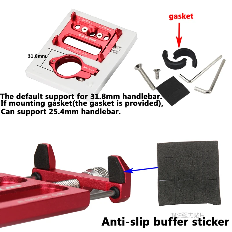 GUB G-86 Universal motorcycle MTB Bike phone holder on the handlebar Aluminum Alloy bicycle phone support gps bike accessories