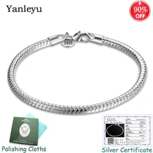 Отправлен Серебряный сертификат! Yanleyu Серебро 925 пробы цепочка из змеиных костей браслет для Для женщин Модные украшения S925 штампованные PB023