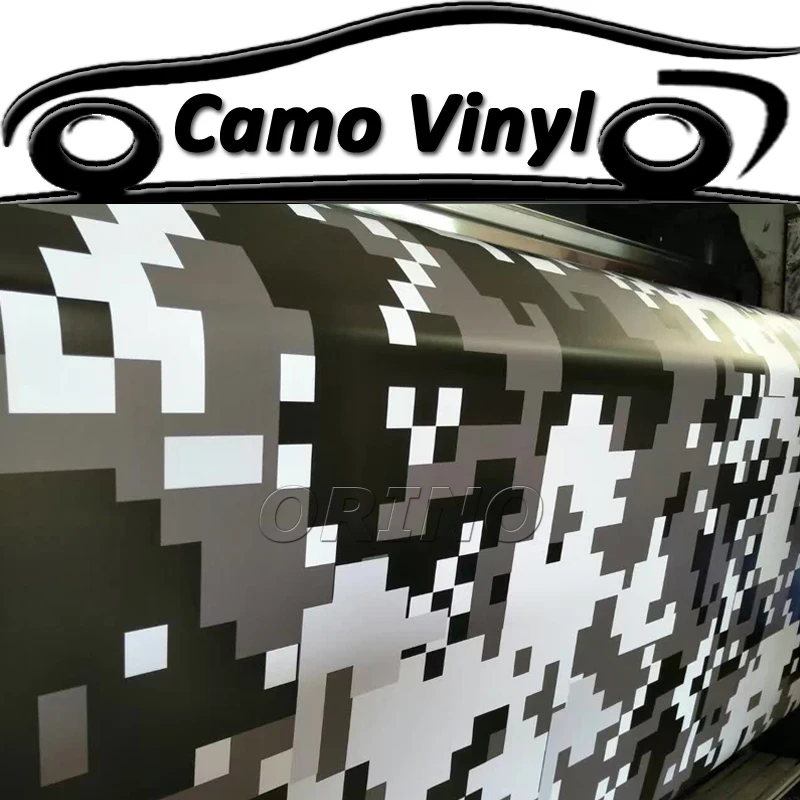 Compare Auto Styling Zwart Wit Digitale Vinyl Film Camo Pixel Auto Wrap Vinyl Sticker Film Carrosserie Covers Wrapping Met Lucht bubble Gratis