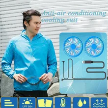 Мужской летний вентилятор пальто уличная Смарт USB работа анти-УФ охлаждающая куртка Регулируемый контроль скорости Удобная безопасная одежда DYF040