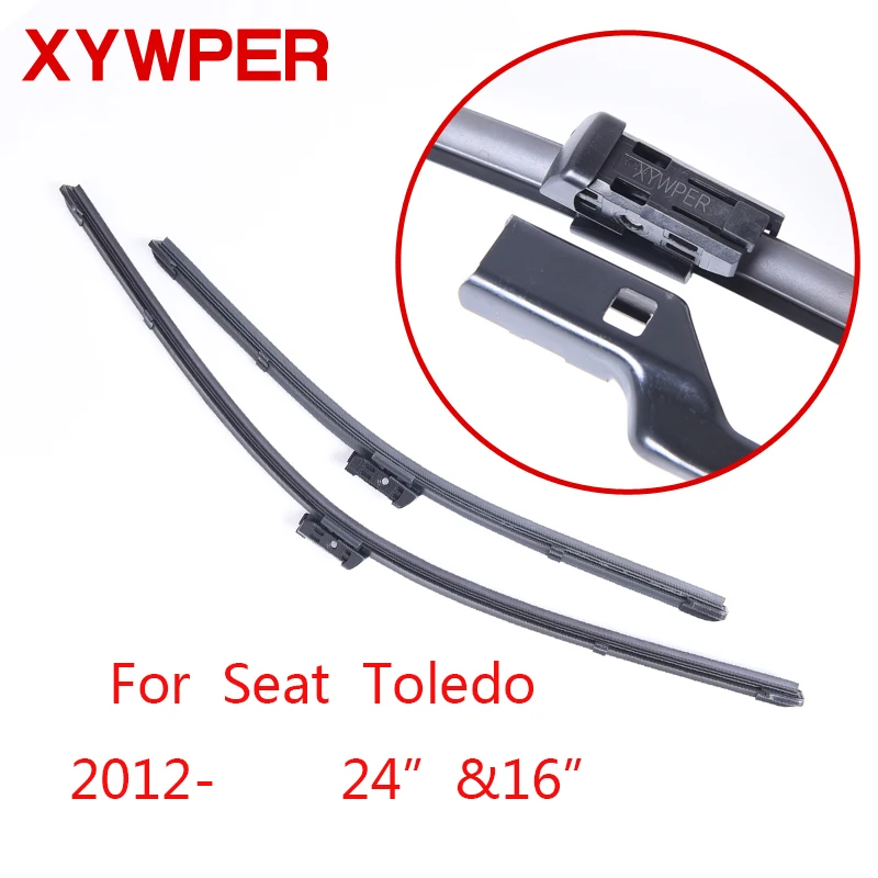 XYWPER Wiper Blades for Seat Toledo 2012 2013 2014 2015 2016 2017 24"&16"Car Accessories Soft