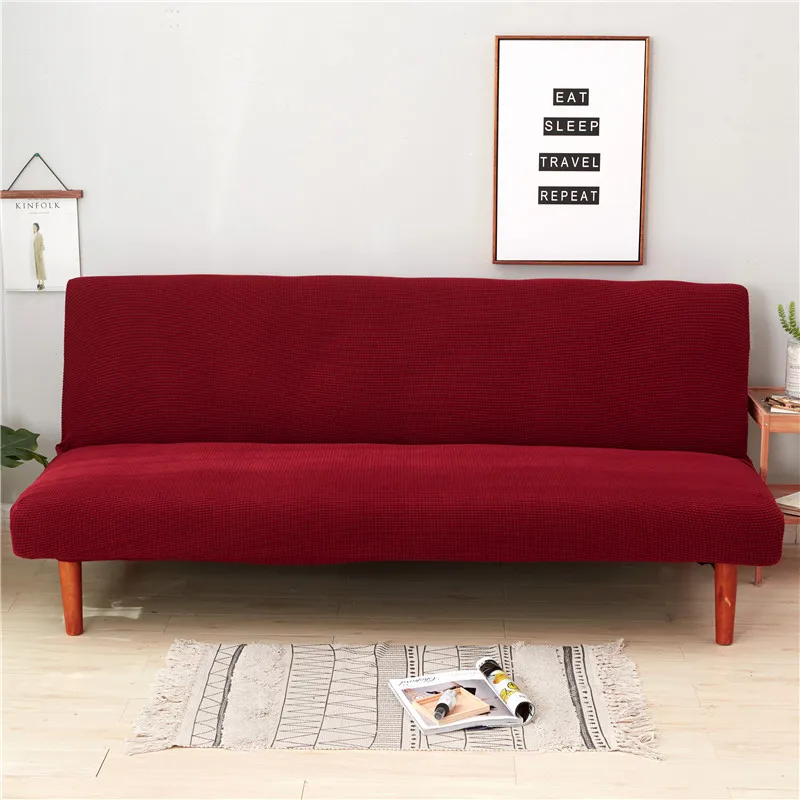 Wine Red Color Universal Sofa Cover Stretch Big Elasticity