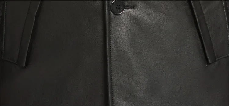 Maylooks new leather men's top layer, middle and long style windbreaker, self-fitting, business, leisure, lapel coat WS127