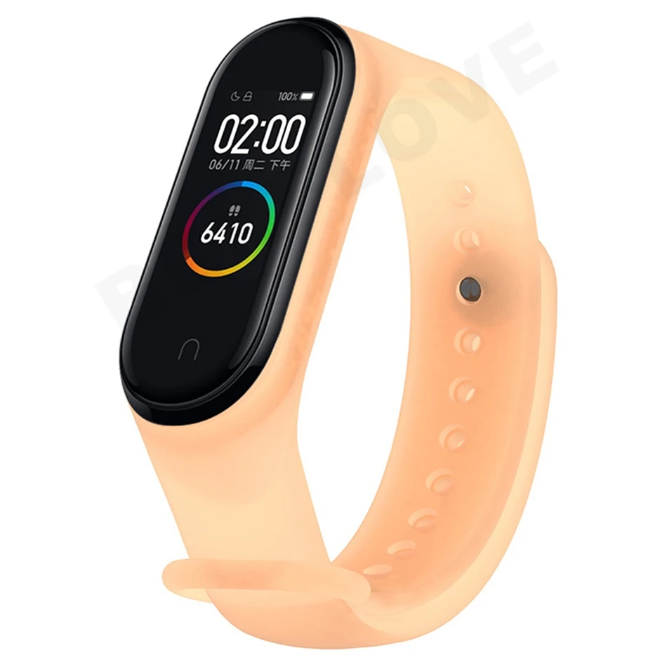 Clear mi Band 4 3 ремешок на запястье для Xiaomi mi Band 3 4 Браслет Силиконовый mi band 3 4 NFC аксессуары Smart mi Band 4 Correa - Цвет: clear Orange