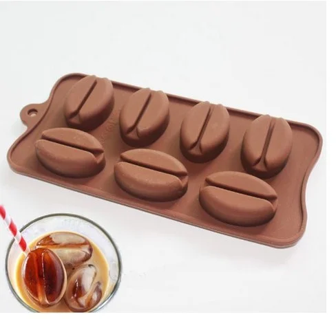 Силиконовая форма в форме зерен льда мыла кофейных 7 вариантов|coffee bean shape|molde