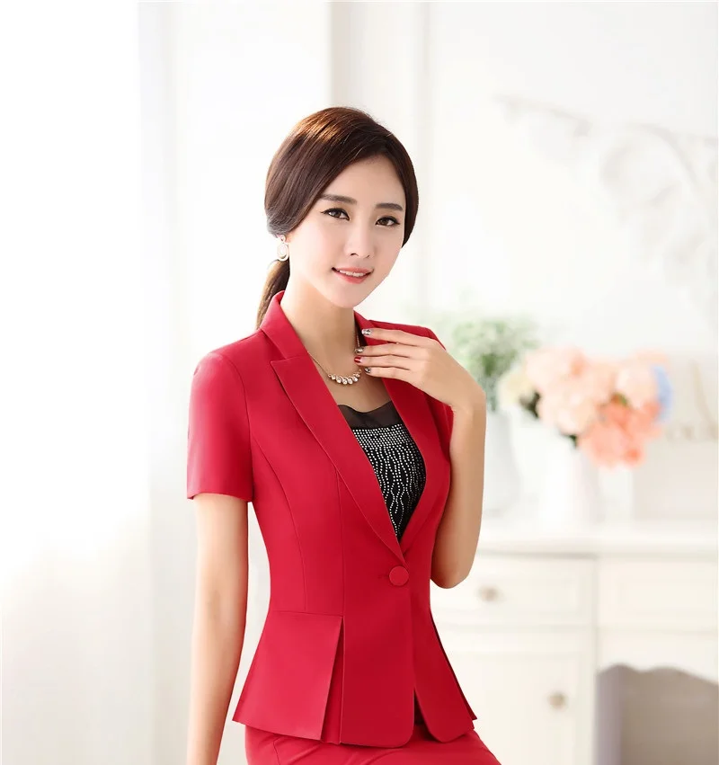 red short sleeve jacket