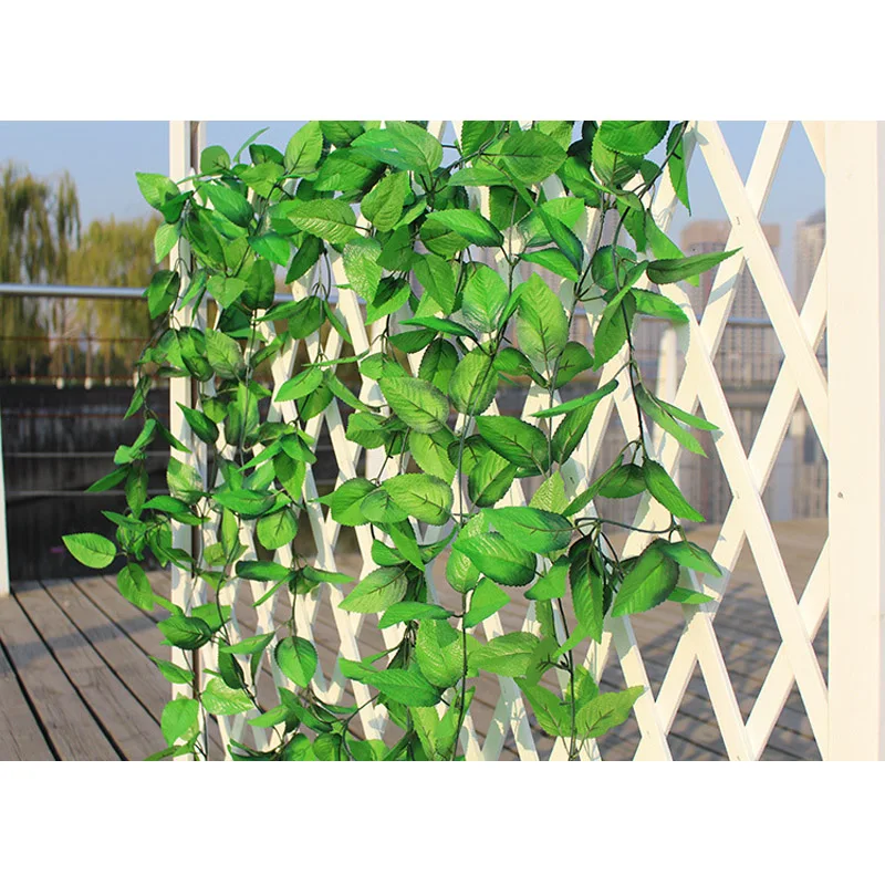 Artificial Silk Rose Leaves Vine Rattan Hanging Cane Climbing Plants