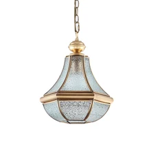 1 шт. Ретро Медное стекло Кухонное освещение Столовая tiffany glass pendant light vintage Коридор Внутреннее освещение Lamparas E27