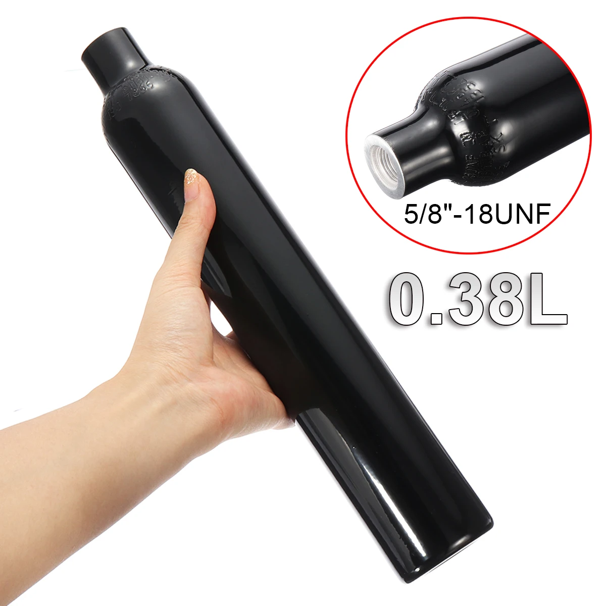 

3000 PSI Aluminum Tank Air Cyclinder Bottle For Paintball PCP 0.38L 5/8"-18UNF
