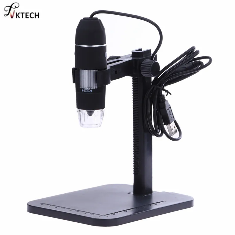 Acheter Microscope numérique professionnel USB 1000X800X8 LED 2MP Microscope électronique Endoscope Zoom caméra loupe + support de levage