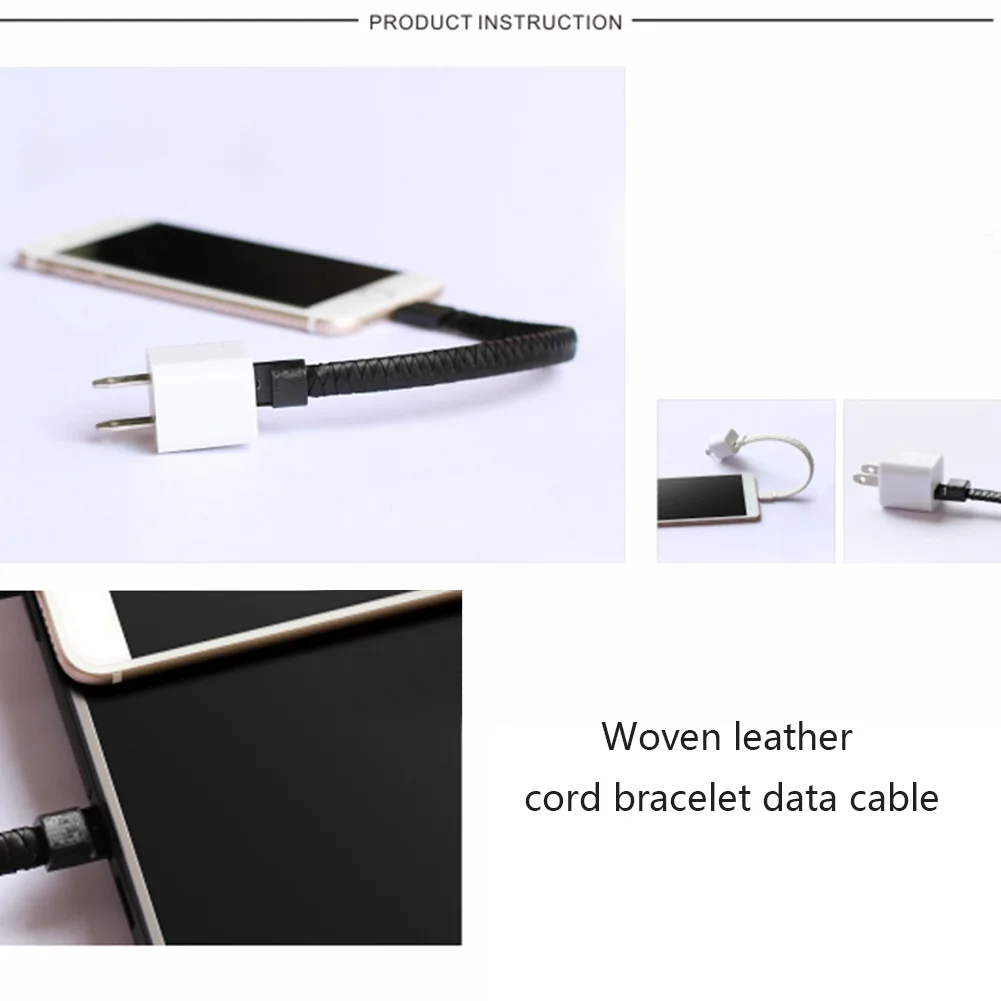 Портативный спортивный плетеный браслет USB кабель для зарядки данных Шнур для type-C/Androids/Apple FH99