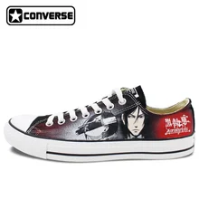 Low Top Women Men Converse All Star Anime Black Butler Design Hand Painted Canvas Shoes Man Woman Sneakers Gifts