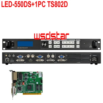 

LED-550DS+1PC TS802D LED Video Processor Inputs: AV/VGA/DVI/HDMI/DP/SDI LED rental screen video processor Work with RV980M32