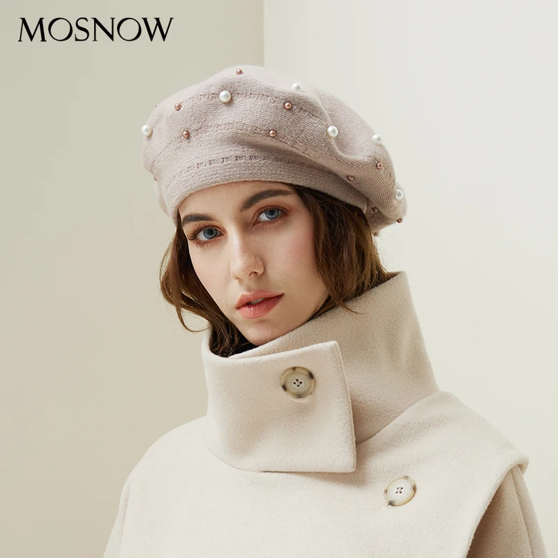 Buy Women Berets Pearl Decoration Hat Female Rabbit