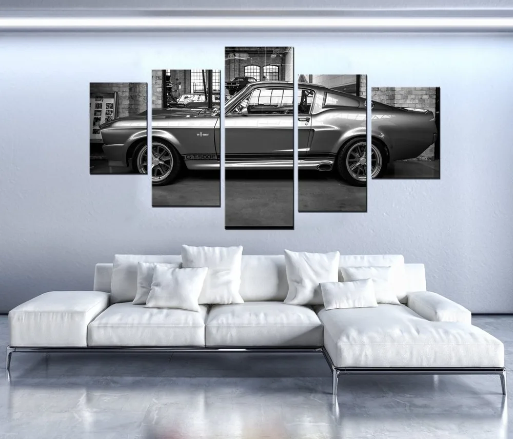 

5 Piece Ford Mustang GT500 Eleanor Canvas Wall Art Paintings Poster Wall Pictures home decoration