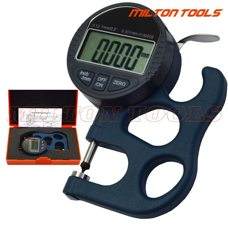 12.7mm 0.001mm point head digital thickness gauge micron electronic thickness meter thickness