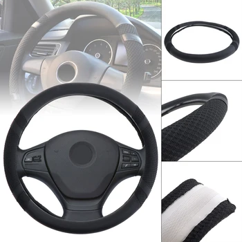 

38 CM high grade Leather Car Steering Wheel Cover Soft Anti-Slip Steering Cover steering-wheel cubre funda volante coprivolante