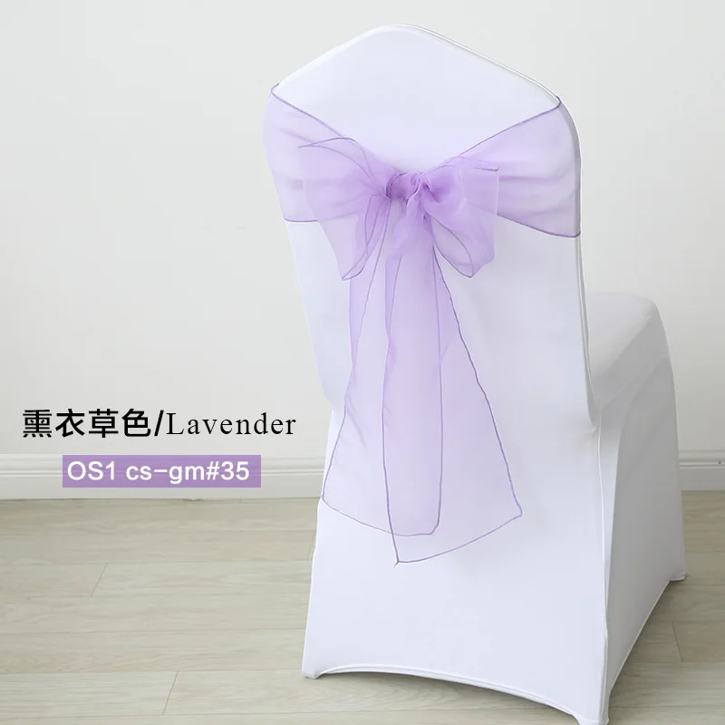 

25pcs/set Organza Chair Sashes 7x108 inch Event Party Wedding Chairs Knot Decoration Chair Bows Banquet Supplies Free Shipping