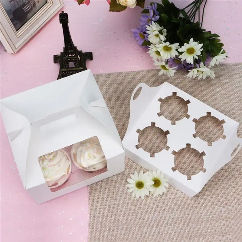 10PCS Large Capacity Solid Color Cupcake Box Creative Multipurpose Paper Cake Box Candy Biscuit Bags Party Gift For Guests Kids