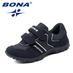 BONA/Новая детская повседневная обувь в классическом стиле, синтетическая обувь для мальчиков, лоферы на липучке для мальчиков, модные