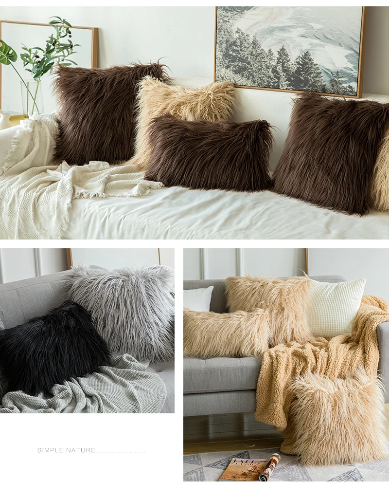 Декоративные роскошный серии Стиль из искусственного меха Подушка Чехол для подушки для дивана Спальня автомобиля