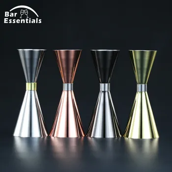 

304 stainless steel Mr Slim Jigger Measuring cup gold ring cup bar bartender jiggers Drink Mixer Wine Pourers Measurer Cup