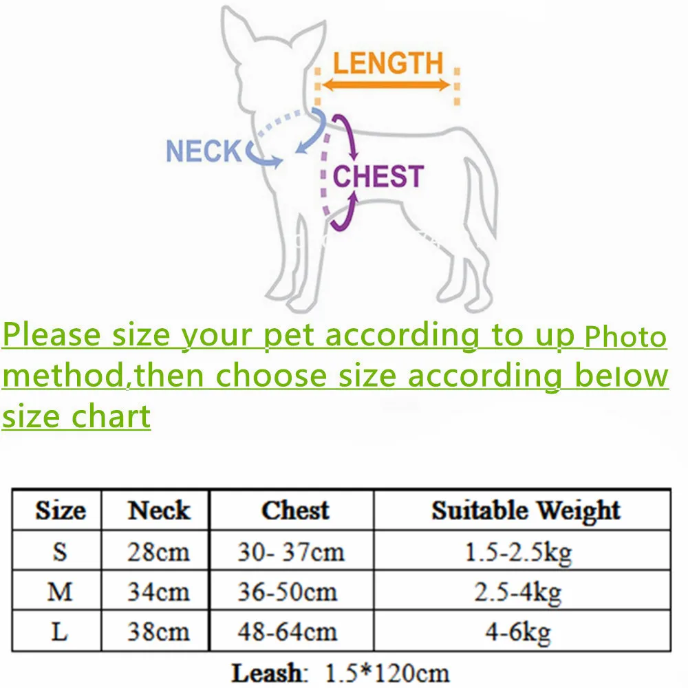 Cat Harness Size Chart