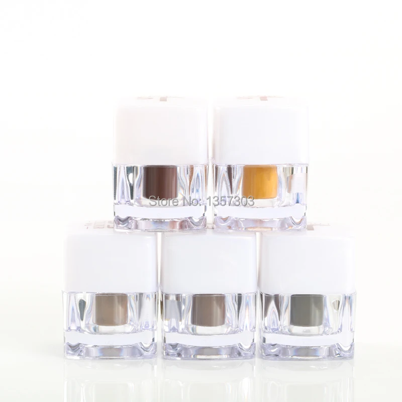 

JS permanent makeup eyebrow paint black coffee, green coffee, chocolate, earth yellow, brown coffee