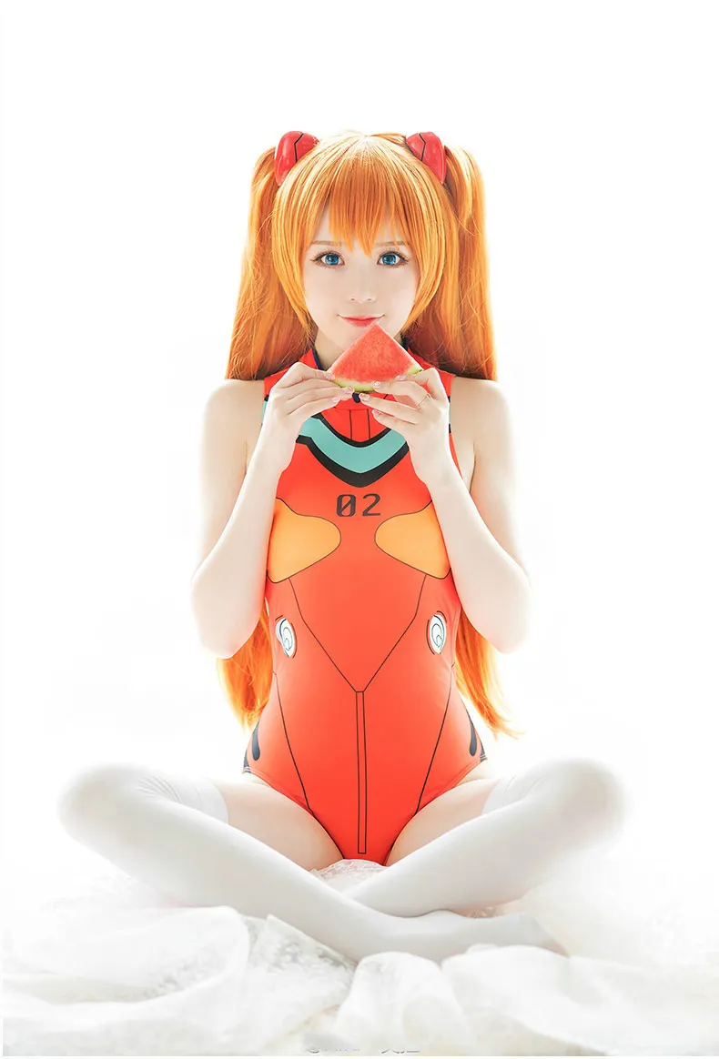 Сексуальная игра OW D. VA Dva Мерси косплей костюм Цельный купальник Evangelion EVA купальник SUKUMIZU S-L - Цвет: Asuka