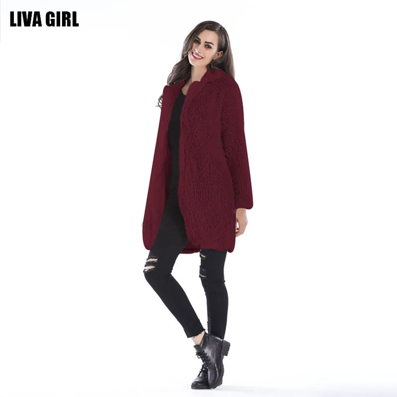 Liva girl women's coat jacket autumn and winter new solid